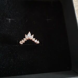 Rose Gold-Plated Crown Ring Size 6.5 NWOT